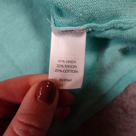 J. Jill Cardigan Womens Large Button Front V-Neck Cropped Knit Long Sleeve Beach - Picture 3 of 10